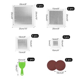 Drywall Repair Kit, 2/4/6/8Inch Drywall Patch Kit Self Adhesive Aluminum Plasterboard Wall Patches Quick Fix Plaster Wall with Scraper for Plaster Roof Drywall Crack Repair (16Pcs Kit)