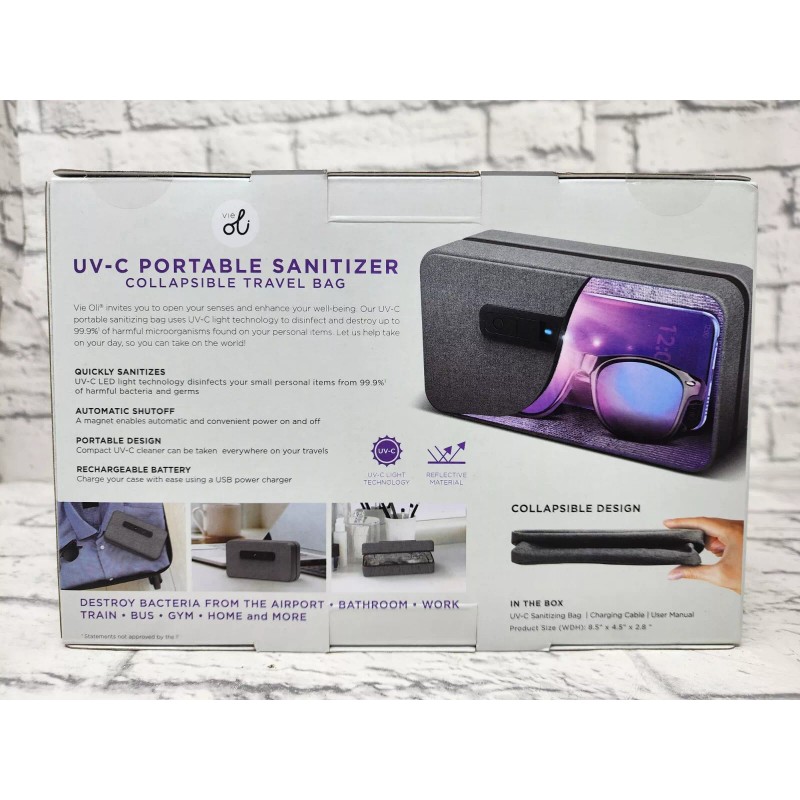 Vie Oli UV-C LED Light Portable Sanitizer Case Travel Bag,