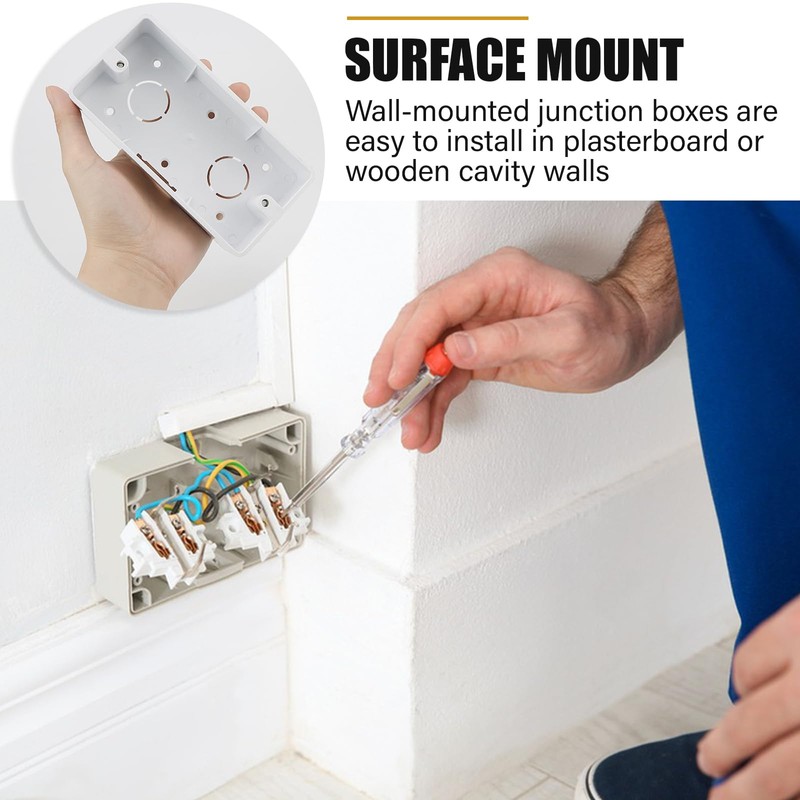 6 Pcs Switch Outlet Box, ABS Electrical Enclosure Box, Surface