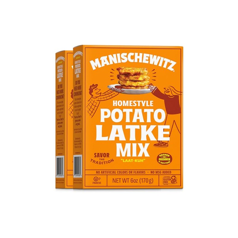 Manischewitz Homestyle Potato Latke Mix, 6oz (2 Pack) Gluten Free,