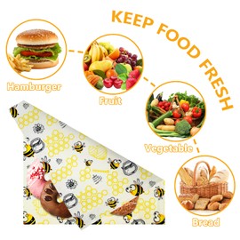 JOYBOY Beeswax Cloths, Beeswax Wraps, Reusable Beeswax Wraps Set of 100 x 33 Wax Paper, Sustainable, Environmentally Friendly Oilcloth for Sandwiches, Food, DIY, Cheese, Fruit Packaging