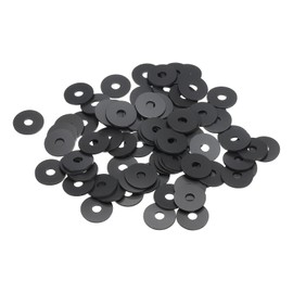 PATIKIL M4 Nylon Flat Washer, 150 Pack 4mm ID 15mm OD 1mm Thick Sealing Spacer Gasket Ring for Faucet Pipe Water Hose Fastener Bolt, Black
