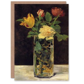 Artery8 Edouard Manet Art Card Roses and Tulips in Vase