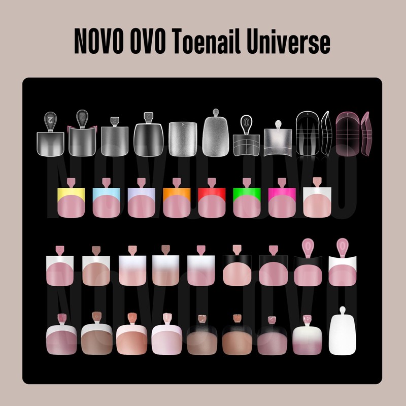 NOVO OVO Halloween Short Toe Nail Tips, Press On with