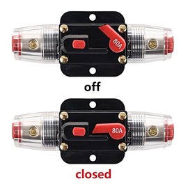 RKURCK RKURCK 80 Amp Circuit Breaker Manual Reset Inline Fuse Inverter for Car Marine Trolling Motors Boat ATV Audio Solar Inverter System Protection 12V-24V DC 80 Amp