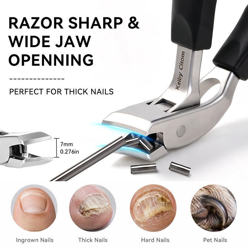 Professional Nail Clippers for Thick Nails - Heavy Duty Toenail