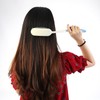 HilBeliFU Antislip Long Handle Hair Brush, Plastic Curved Handle Brush