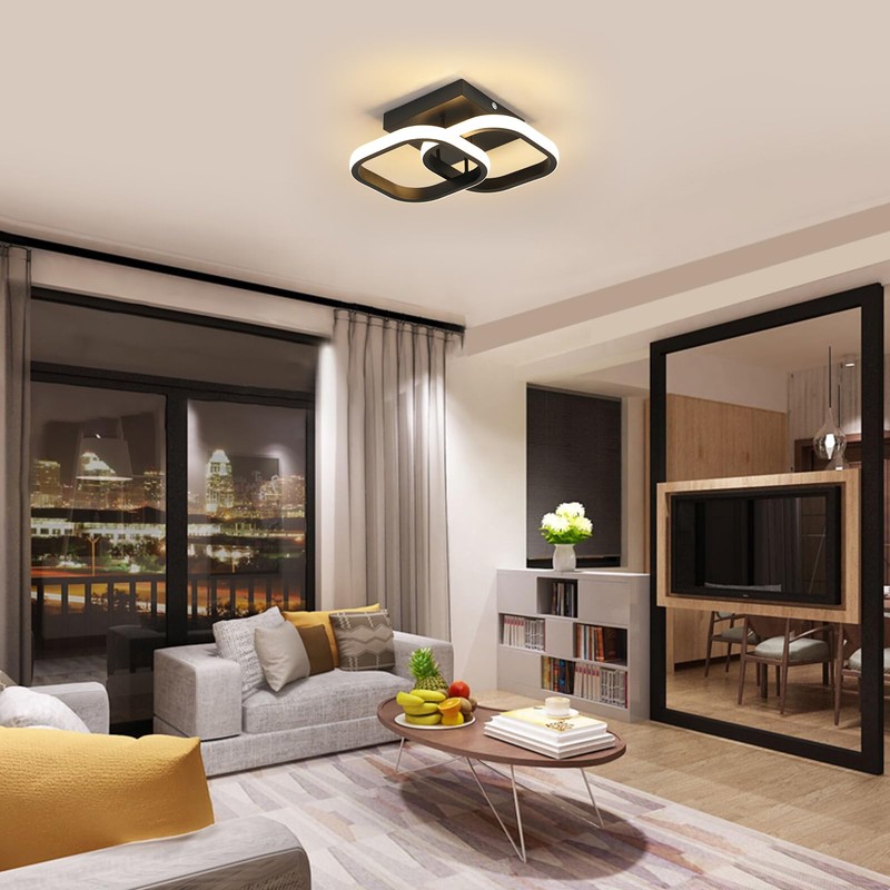 Osairous LED Ceiling Light Black, Modern Ceiling Light Square 2135