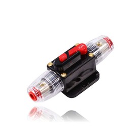 Car Fuse Holder, Manual Reset Switch Car DC12 V Power Amplifier Fuse Holder 40 A Gold Fuse, Free Resettable