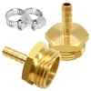 Uenede 2PCS Brass 1/4" Barb x 3/4"GHT Male Garden Hose