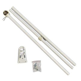 6ft Steel White Pole – Ball