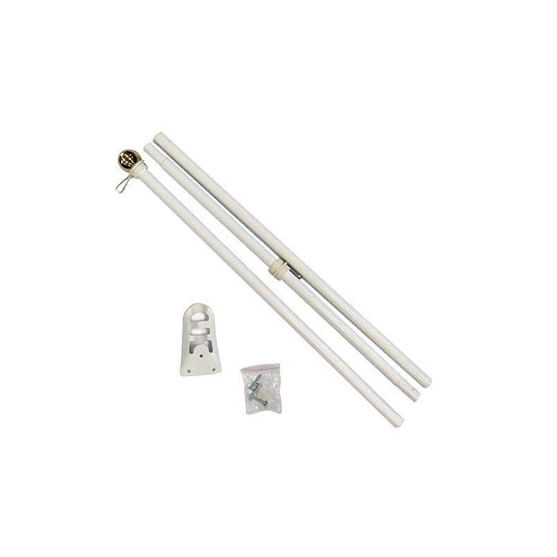 6ft Steel White Pole – Ball