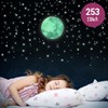 WANDKINGS Luminous Stickers Moon in Set with 250 Stars –