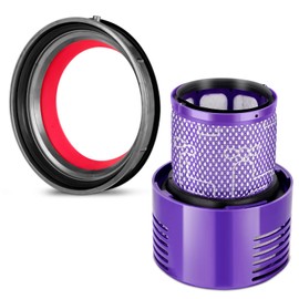 ACCTDLF Dust Bin Top Fixed Sealing Ring + Vacuum Filter Compatible with Dyson V10 SV12 Vacuum Cleaner Canister Replacement Parts with T8 Screwdriver,Dirt Cup Replacement Parts Repair Accessories