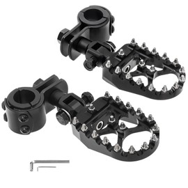 Bravema Motorcycle Foot Peg Pedals，Highway Footrest, 1.25 inch Crash Bars Footpegs Fit for Harley Touring Honda Kawasaki Suzuki Yamaha (Short Size)