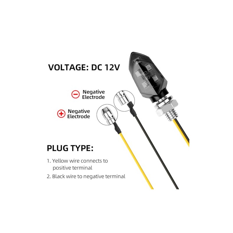 LOPHE Pack of 2 LED Motorcycle Indicators, 12 V Motorcycle