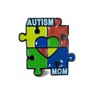 Autism Mom Autistic Mother Rainbow Puzzle Enamel Lapel Pin Metal