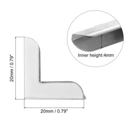 PATIKIL 20 mm Metal Book Corners, Pack of 100 Photo Corners Book Corners Protection Retro Metal Decoration for Crafts Scrapbook Photo Album Book Binding, Silver Tone
