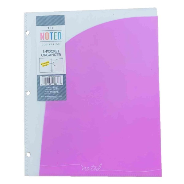 Carolina Pad Noted 6 Pocket Organizing Folder, Orchid Pink (3-Hole