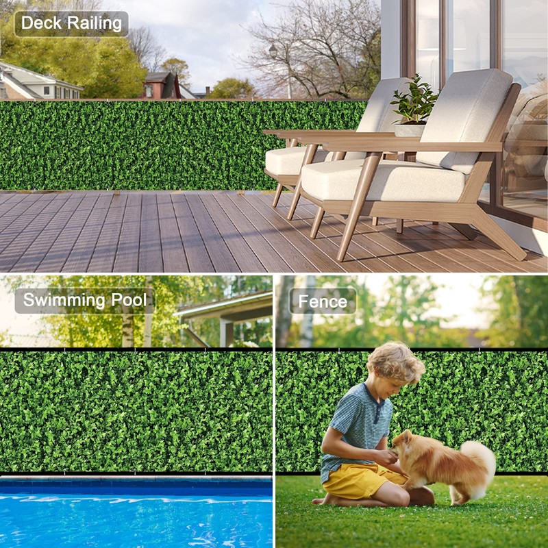 Naimorui PVC Balcony Privacy Screen Decorative Balcony Cover with Nylon