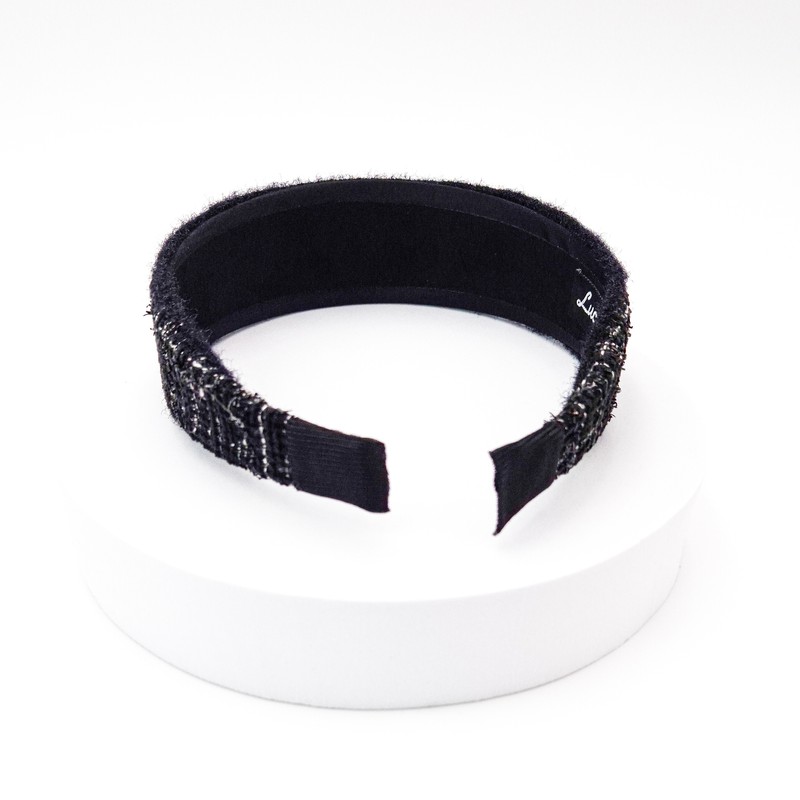 Burnaby black base white line hair band / 버나비 블랙