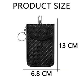 JNNJ Car Key Signal Blocker Bag, RFID Car Key Protection, Remote Key Shielding Key Bag, Car Signal Blocking Key Protection Made of Leather (Black)