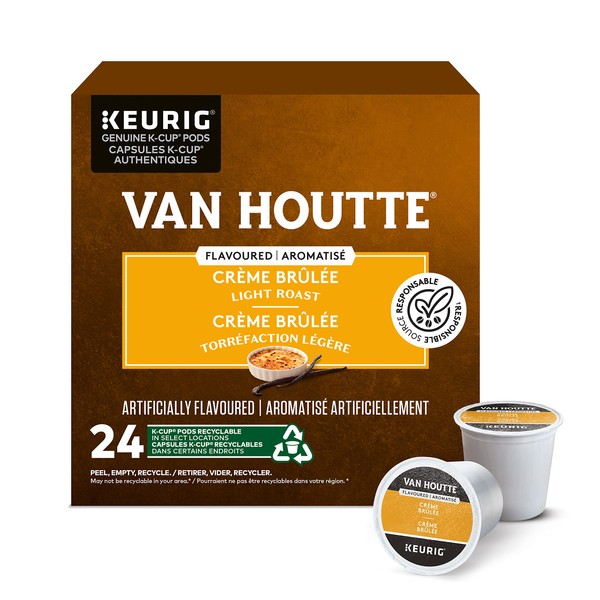 Van Houtte Creme Brulee Coffee, 24 Count K-Cups for Keurig Brewers