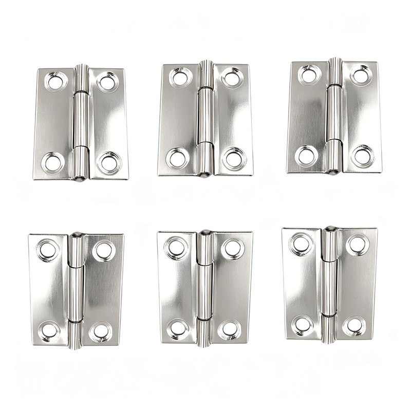 20 Pcs Sliver Small Hinge Hardware, 201 Stainless Steel Folding