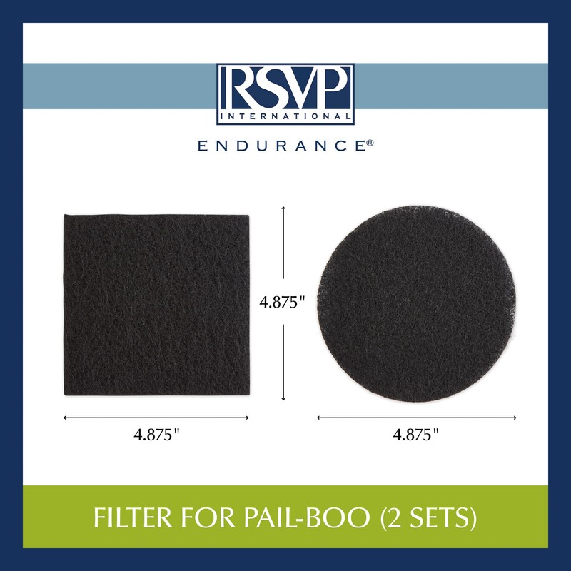 Bamboo Compost Pail Charcoal Filters, 2