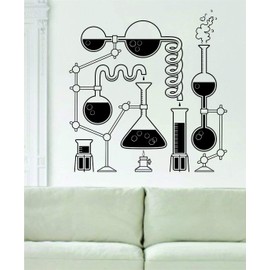 Science Beakers Original Quote Decal Sticker Wall Vinyl Art Home Room Decor Teacher School Classroom Chemistry Atom Beaker DNA