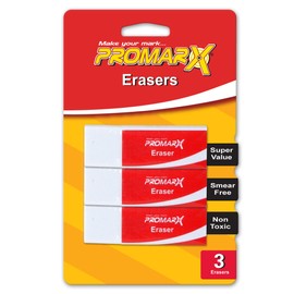 Promarx White Erasers, 3 Count (DA10-NRSB03-48)