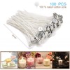 DINGPAI 100pcs Cotton Candle Wicks, 6 inches Low Smoke Pre-Waxed