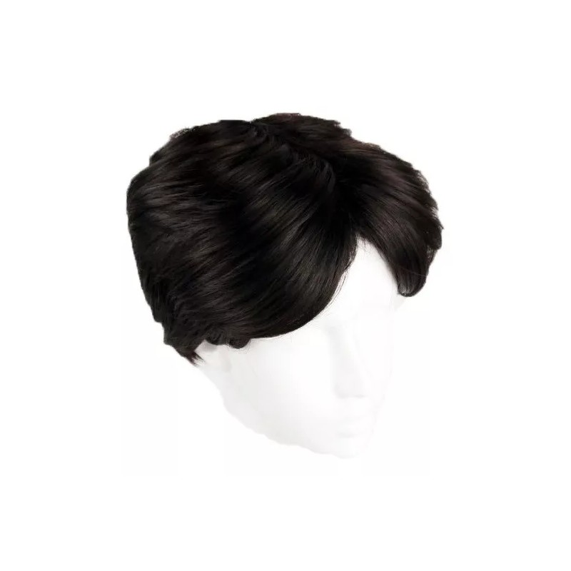 Light Moo Peluca Corta Hermosa Negra Para Hombre