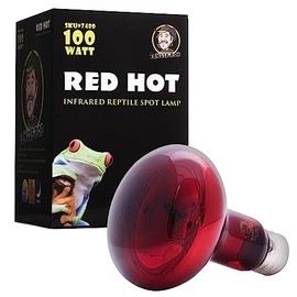 Jungle Bob - Red Hot Heat Bulb - 100W Infrared Nocturnal Spot Light for Undisturbed Nighttime Viewing - Safe & Convenient 24 Hour Heat Source - Red Reptile Lamp for Terrariums - 1 Pack