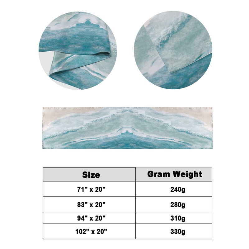 DecorLovee Summer Beach Bed Runners for Queen Size Bed, Ocean