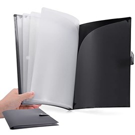 Cesil Carpeta de archivos de 10 bolsillos, carpetas organizadoras de proyectos de papel A4 con botón a presión, organizador de documentos de plástico 