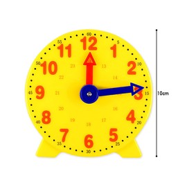 Lotsdonxia 24-Hour Teaching Clock Colourful Graphic Educational Clock for Children 10cm Diameter for Enhanced Time-Telling Skills (Yellow)