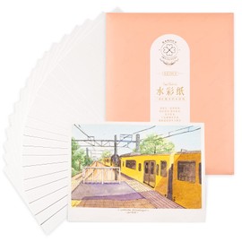 Paul Rubens Art Supplies Watercolor Paper 100% Cotton Rag with Glitter Sparkling Effect, Acid-Free Paper 140lb/300gsm for Wet & Dry Mixed Media, 20 Sheets (Cold Press, 10.63“ x 7.67”)