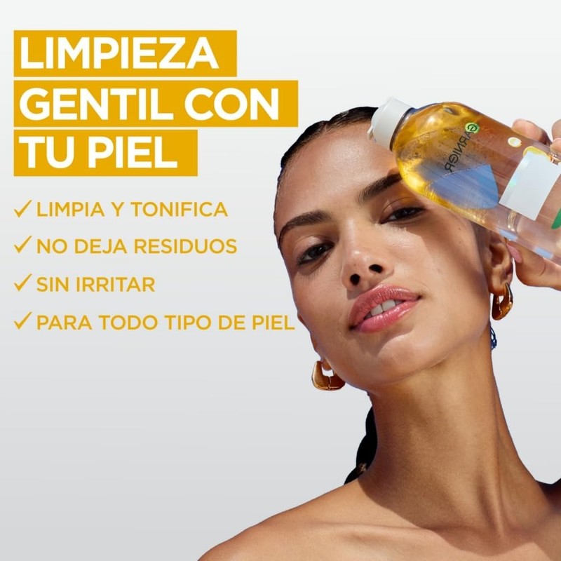 Kit Garnier Skin Active Micelar Bifásica 400ml + Ecopads