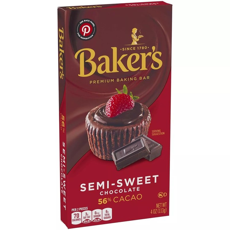 Baker's, Semi Sweet Baking Chocolate Squares, 4oz Box (Pack of