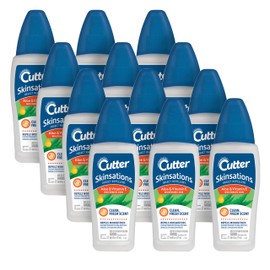 Cutter Skinsations Insect Repellent 6 Ounces, Pump Spray, Clean Fresh Scent, 12 Pack