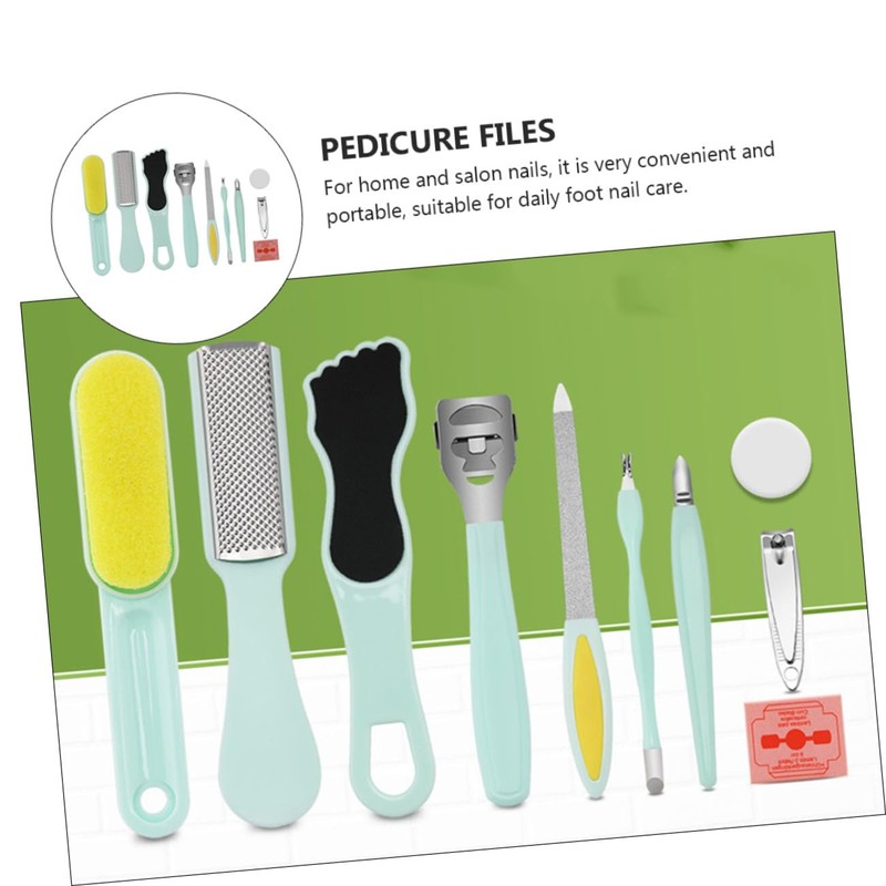Healvian 10pcs Foot Rubbing Board Pedicure File Kit Exfoliating Tools