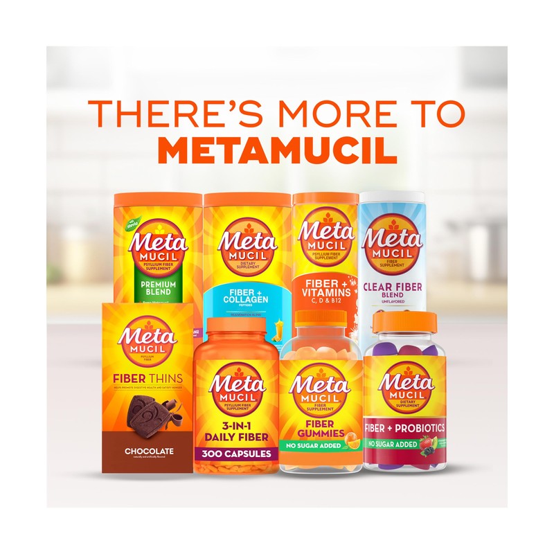 Metamucil Fiber Gummies for Adults, No Sugar Added Orange Flavor,