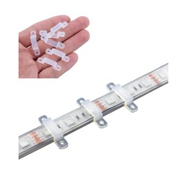 MSDUSA 100 Pack LED Strip Light Mounting Brackets LED Strip Light Clips LED Light Strip Holder 200 Screws Included (Ideal for 12mm Wide IP67/68 Waterproof Strip Lights)