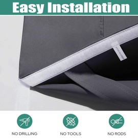 Ygann French Door Curtains, Privacy Screen, Blackout for Glass Doors, Home, Office, 66 x 173 cm, Dark Grey, 1 Panel