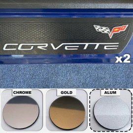 Advanced Trims DOOR SILLS PLASTIC LETTERS x2 fits 2005-2013 Corvette C6 ALUM Emblem Decals