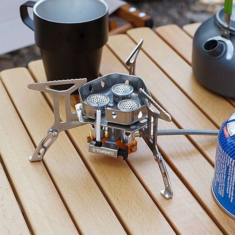 TOMSHOO 5800W Foldable Camping Gas Stove 3 Burners Piezo Ignition