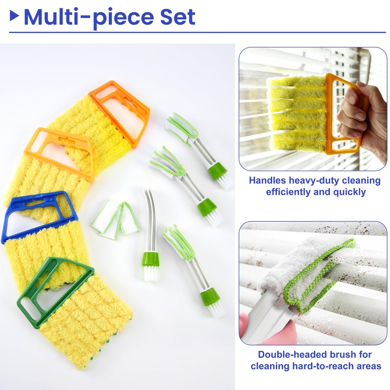 Blind Cleaner Duster Tool - 4 Pcs 7 Fingers Anti-Shedding