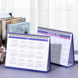 2025 Calendar - Desk Calendar 2025 UK, Runs from January 2025 to December 2025, Starts on Monday, 25.3 x 20.5 x 7.8 cm - Purple