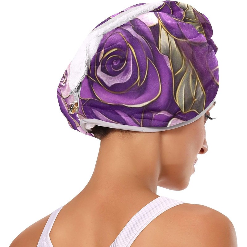 Toallas de microfibra para el cabello con botón para todo